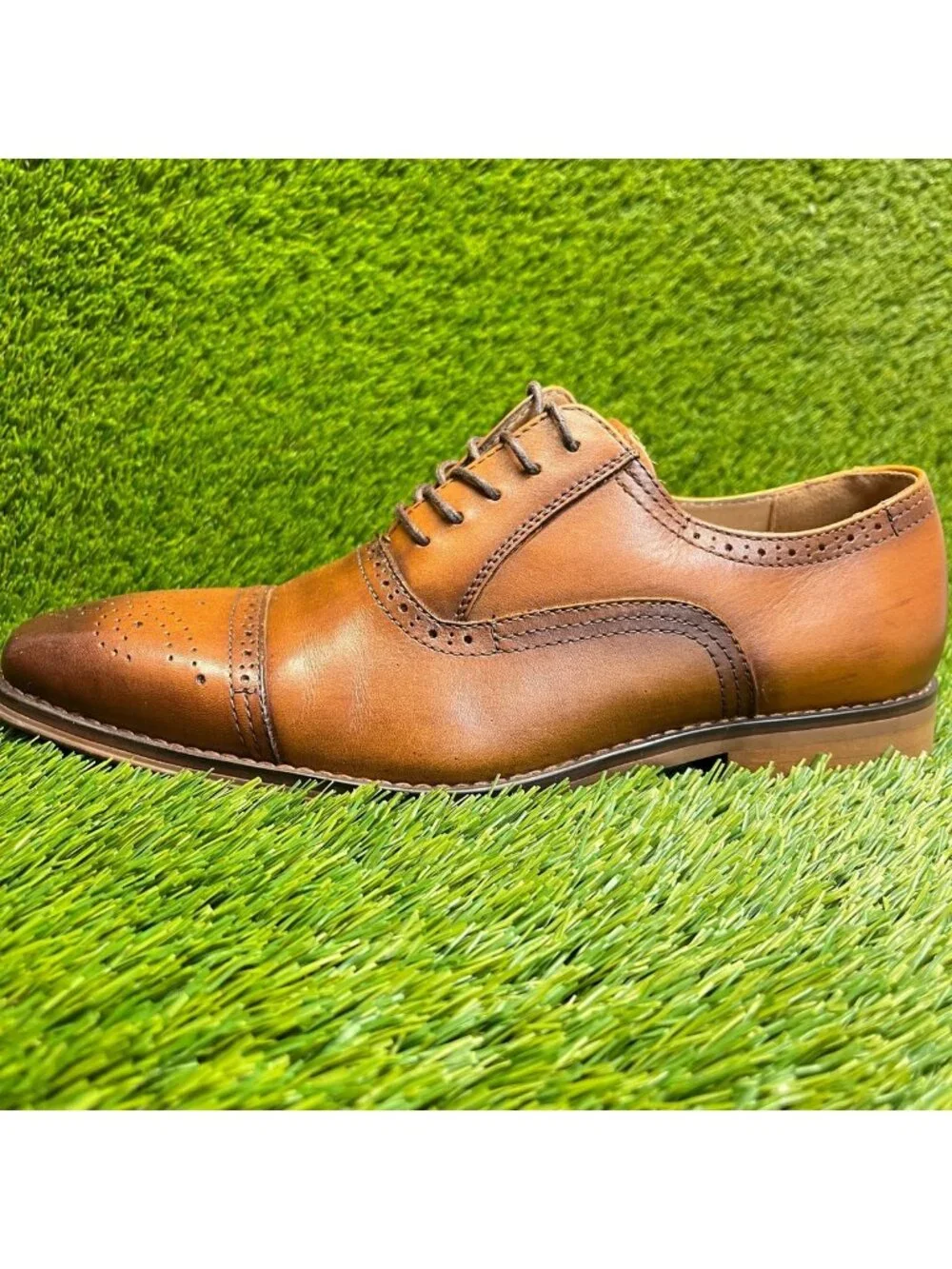 La Milano Lorenzo Mens Size 10.5 Brown Casual Classic Cap Toe Oxford Dress Shoes